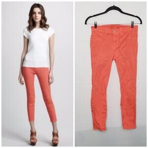 J Brand Capri Colorful Bright Tangerine Cropped Casual Denim Capris Size 27